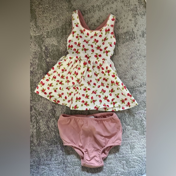 Ralph Lauren Baby Girls Strawberry Jersey Dress & Bloomer 3M - Picture 2 of 4